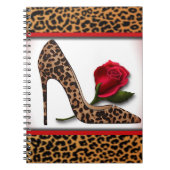 Leopard High Hiel & Red Rose Notitieboek (Voorkant)