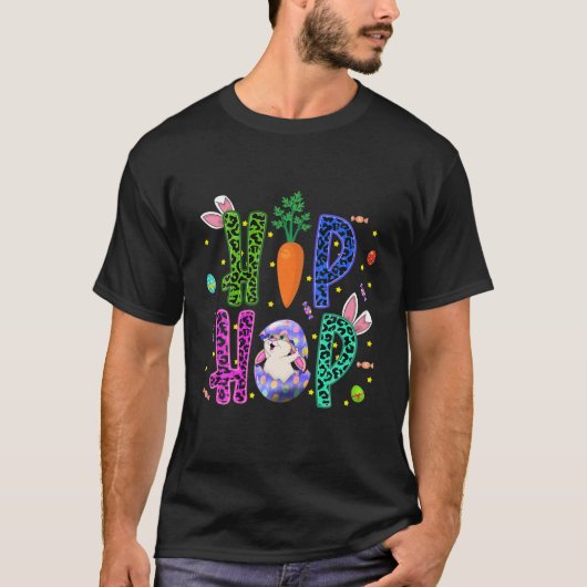 Leopard Hip Hop Bunny Funny, Rabbit Easter Boys Gi T-shirt (Voorkant)