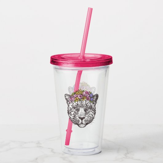 Leopard Hippie Chic Acryl Drinkbeker (Achterkant)