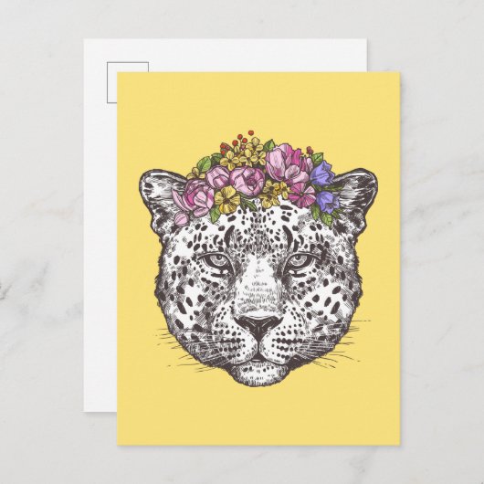 Leopard Hippie Chic Briefkaart (Voorkant / Achterkant)