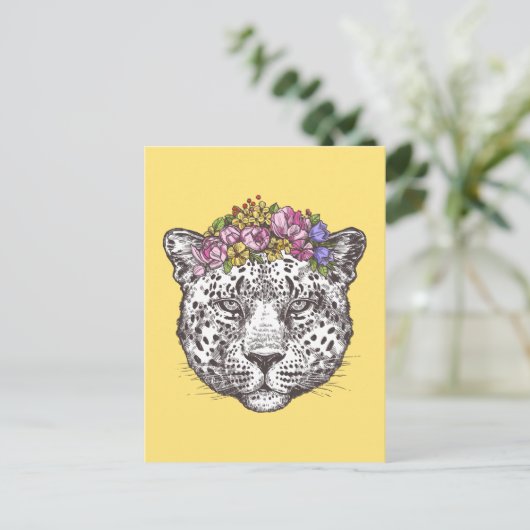 Leopard Hippie Chic Briefkaart (Staand voorkant)