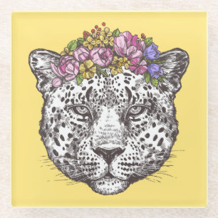 Leopard Hippie Chic Glazen Onderzetter