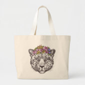 Leopard Hippie Chic Grote Tote Bag (Voorkant)