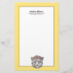 Leopard Hippie Chic   Jouw namen toevoegen Briefpapier