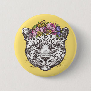 Leopard Hippie Chic Ronde Button 5,7 Cm