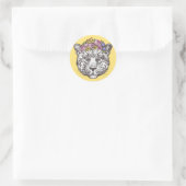 Leopard Hippie Chic Ronde Sticker (Tas)
