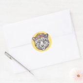 Leopard Hippie Chic Ronde Sticker (Envelop)