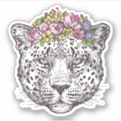 Leopard Hippie Chic Sticker (Voorkant)