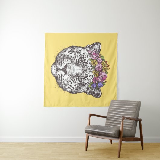 Leopard Hippie Chic Wandkleed (In Situ (horizontaal))