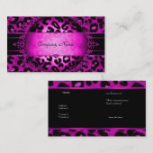 Leopard Hot Pink Black Boutique Kaart Elegant Visitekaartje (Voorkant / Achterkant)