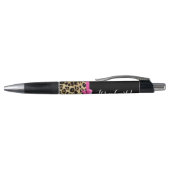 Leopard Hot Pink Bow's a Girl Safari Baby shower Pen (Bovenkant)