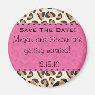 Leopard & Hot Pink Save the Date Magneten