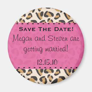 Leopard & Hot Pink Save the Date Magneten