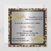 Leopard & Hot Red Heels Bachelorette Party nodigt  Kaart (Achterkant)