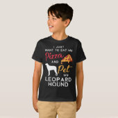 Leopard Hound Hond Pizza liefhebber eigenaar Chris T-shirt (Voorkant volledig)