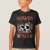 Leopard Howdy Herfst Western Pumpkin Autumn Herfst T-shirt (Voorkant)