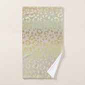 Leopard-huid in goudzout op regenbooggoud bad handdoek (Handdoek)
