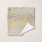 Leopard-huid in goudzout op regenbooggoud bad handdoek (Wasdoekje)