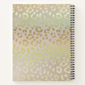 Leopard-huid in goudzout op regenbooggoud notitieboek (Achterkant)