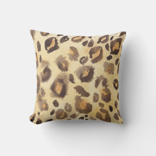 Leopard huidimitatie, waterverf abstract. kussen