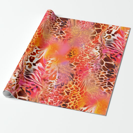 leopard-huidweefsel,abstract,animatie cadeaupapier (Uitgerold)