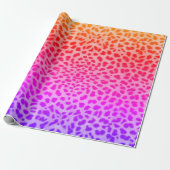 Leopard Huin Roze Paars Verpakkingspapier Cadeaupapier (Uitgerold)