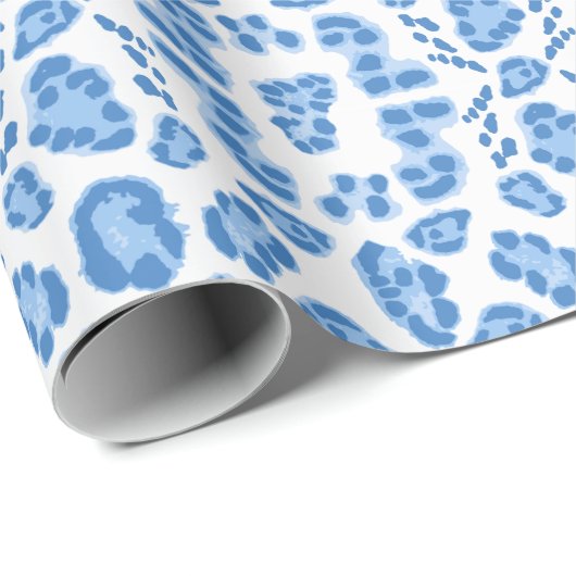 Leopard Ikat in Blue Porcelain Cadeaupapier (Rol Hoek)