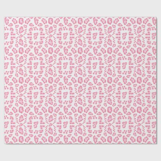 Leopard Ikat in Pink Cadeaupapier (Vlak)