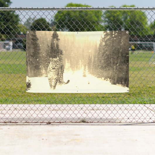 LEOPARD IN DE SNEEUWBanner Spandoek (Insitu)