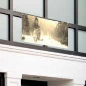 LEOPARD IN DE SNEEUWBanner Spandoek (Buitenkant Gebouw)