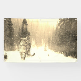 LEOPARD IN DE SNEEUWBanner Spandoek