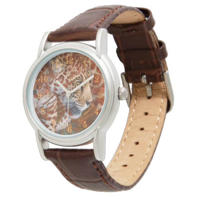 LEOPARD IN KLEUREN HORLOGE (Gekanteld)