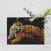 Leopard Invitation Kaart (Staand voorkant)