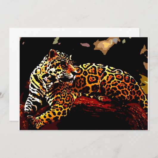 Leopard Invitation Kaart (Voorkant / Achterkant)