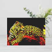 Leopard Invitation Kaart (Staand voorkant)