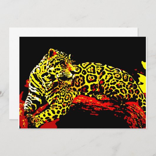 Leopard Invitation Kaart (Voorkant / Achterkant)