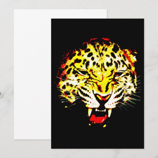 Leopard Invitation Kaart (Voorkant / Achterkant)