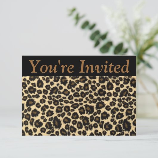Leopard Invitation Kaart (Staand voorkant)