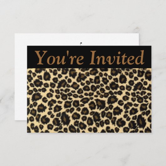 Leopard Invitation Kaart (Voorkant / Achterkant)