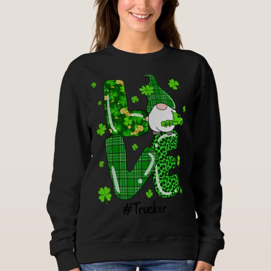 Leopard Irish Green Play Trucker Gnome St Patrick Trui (Voorkant)