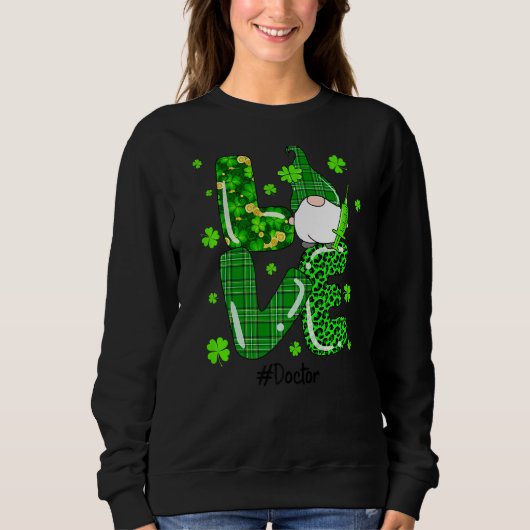 Leopard Irish Green Pset Doctor Gnome St Patrick Trui (Voorkant)