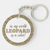 Leopard is een kleurencitaat van de Mode van de Dr Sleutelhanger (Achterkant)