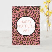 Leopard Jaguar Animal Print Moederdag Holiday Kaart (Gele Bloem)