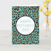 Leopard Jaguar Animal Print Moederdag Holiday Kaart (Gele Bloem)