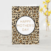 Leopard Jaguar Animal Print Moederdag Holiday Kaart (Gele Bloem)