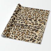 Leopard Jaguar Animal Print Pattern Cadeaupapier (Uitgerold)