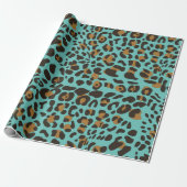 Leopard Jaguar Animal Print Pattern Cadeaupapier (Uitgerold)
