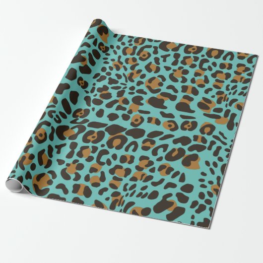Leopard Jaguar Animal Print Pattern Cadeaupapier (Uitgerold)