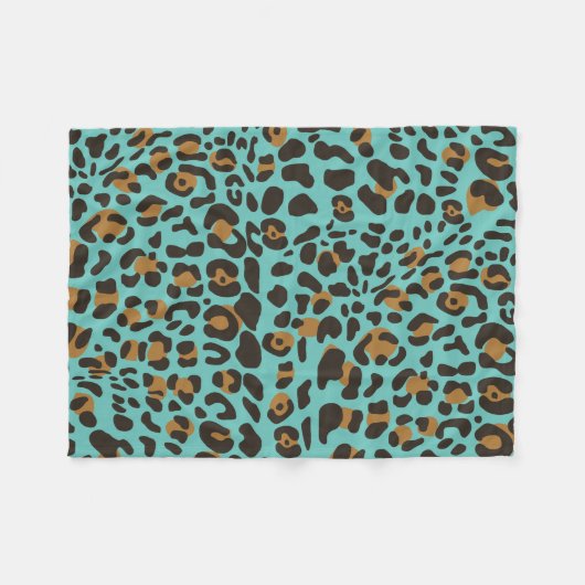 Leopard Jaguar Animal Print Pattern Fleece Deken (Voorkant (Horizontaal))