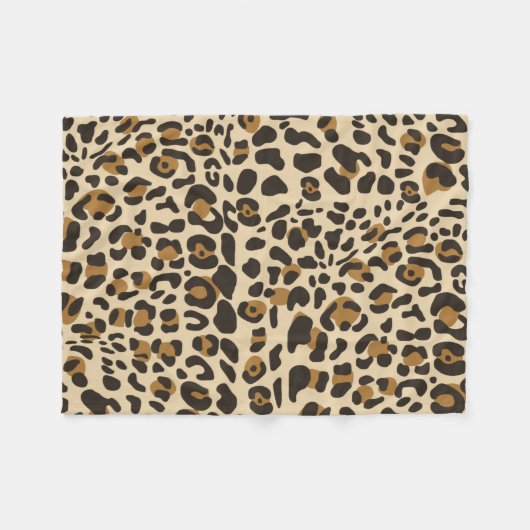 Leopard Jaguar Animal Print Pattern Fleece Deken (Voorkant (Horizontaal))